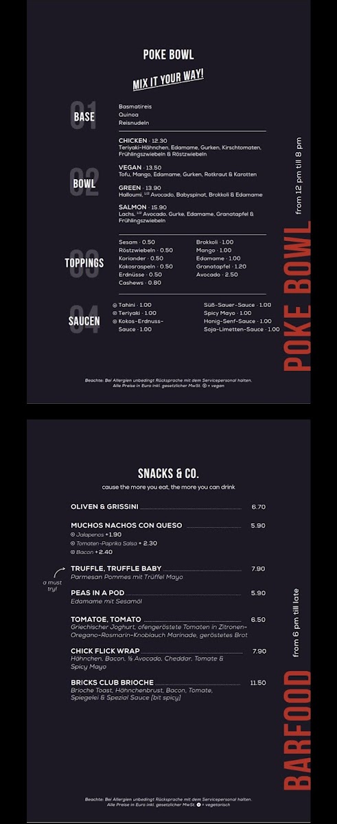 Bricks Café & Bar - Augsburg Photo Menu 1