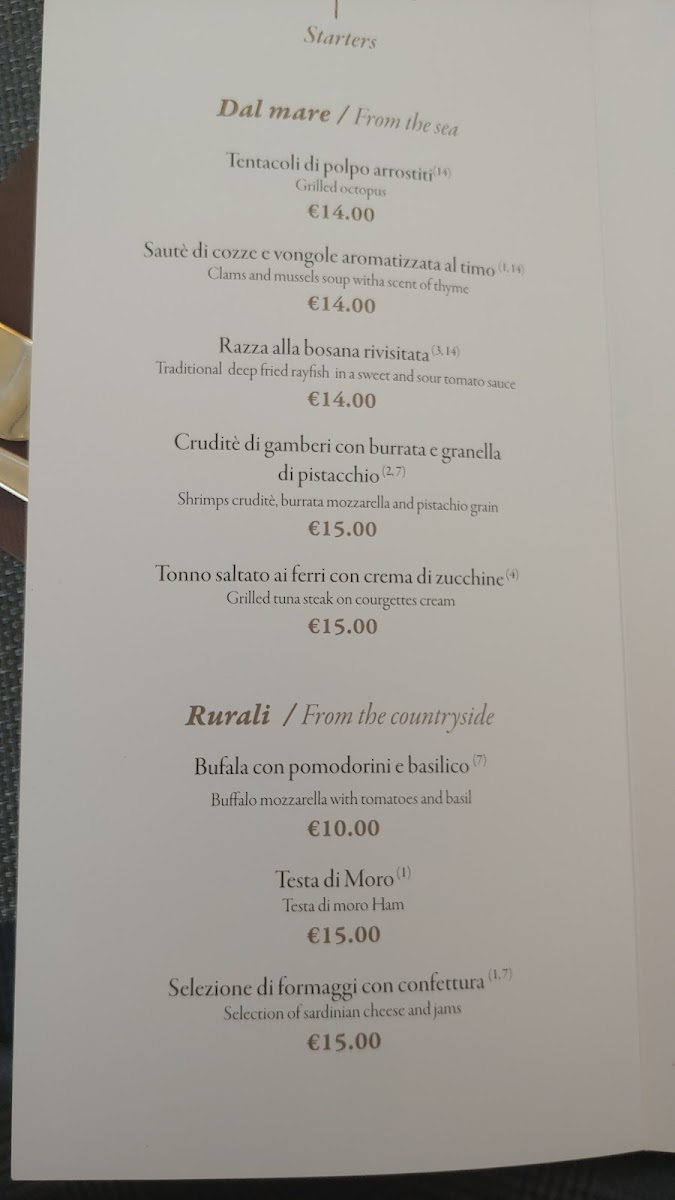 Bosa, Ristorante Sa Lumenera Photo Menu 4