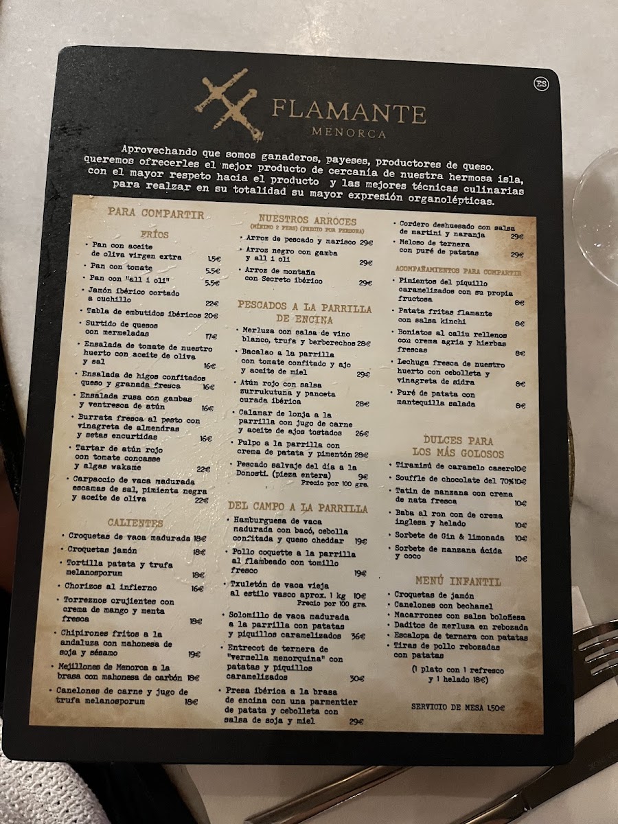 Flamante Menorca Photo Menu 2