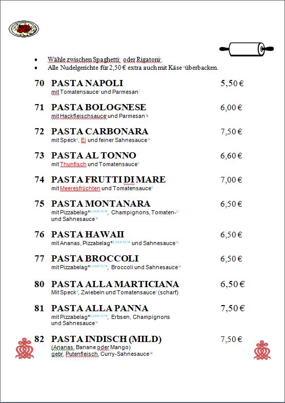 Pizzeria Lukas Photo Menu 1