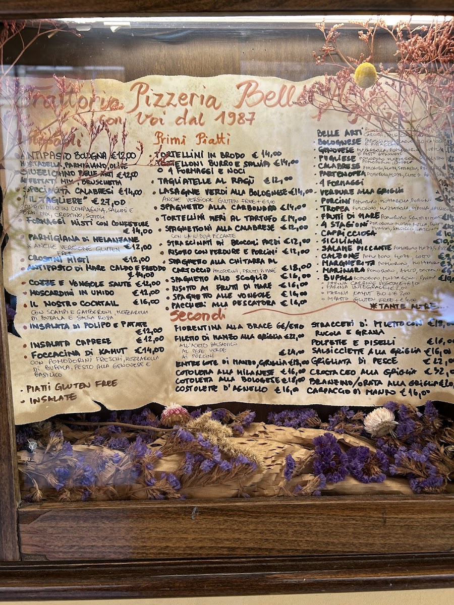Trattoria Pizzeria Belle Arti Photo Menu 1
