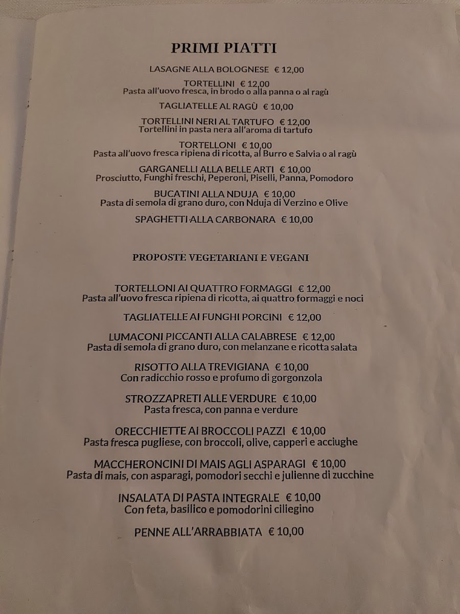 Trattoria Pizzeria Belle Arti Photo Menu 10