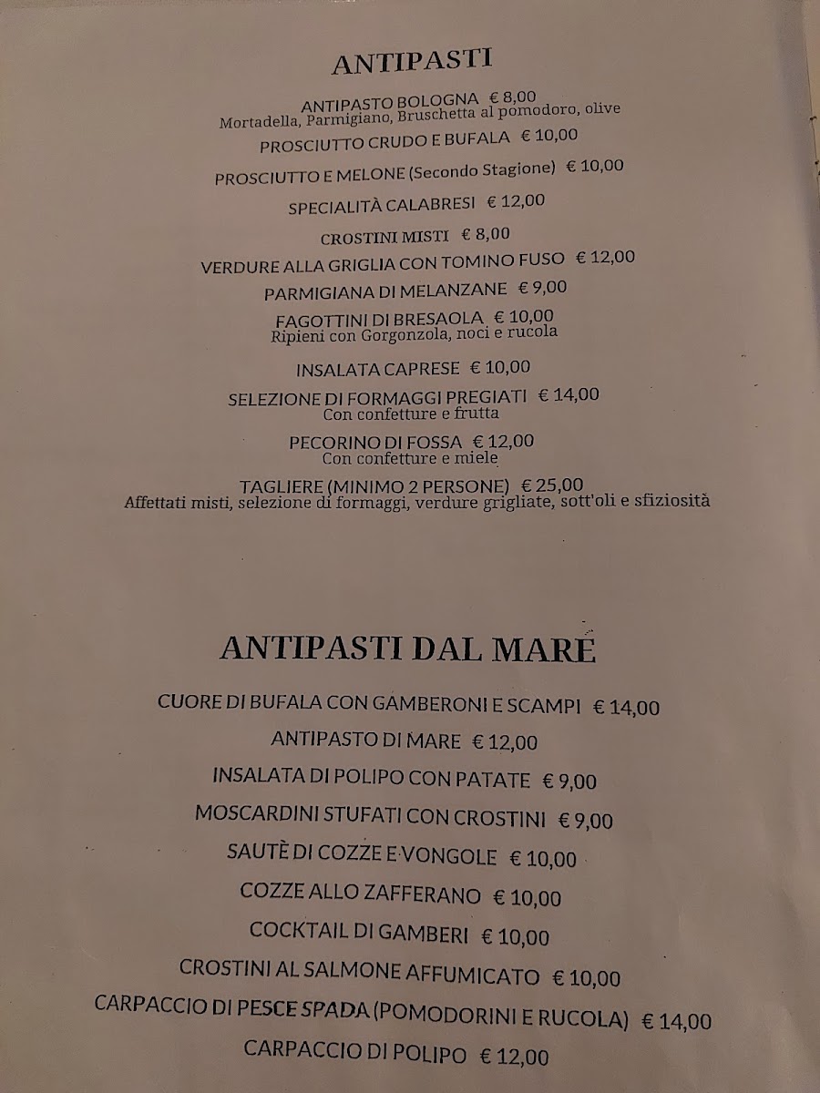 Trattoria Pizzeria Belle Arti Photo Menu 2