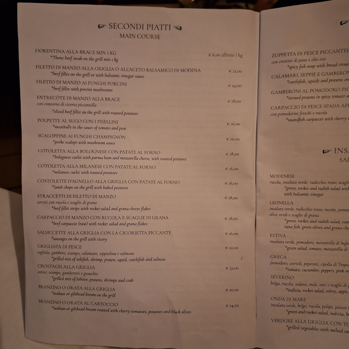 Trattoria Pizzeria Belle Arti Photo Menu 3