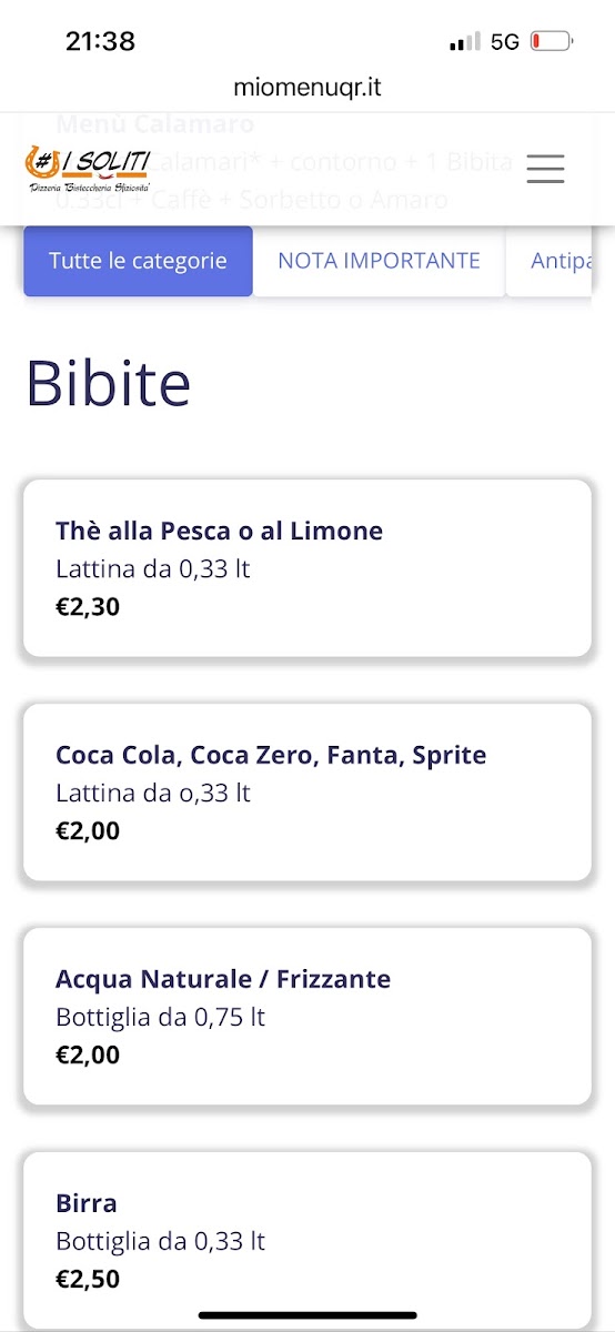 I Soliti Photo Menu 10