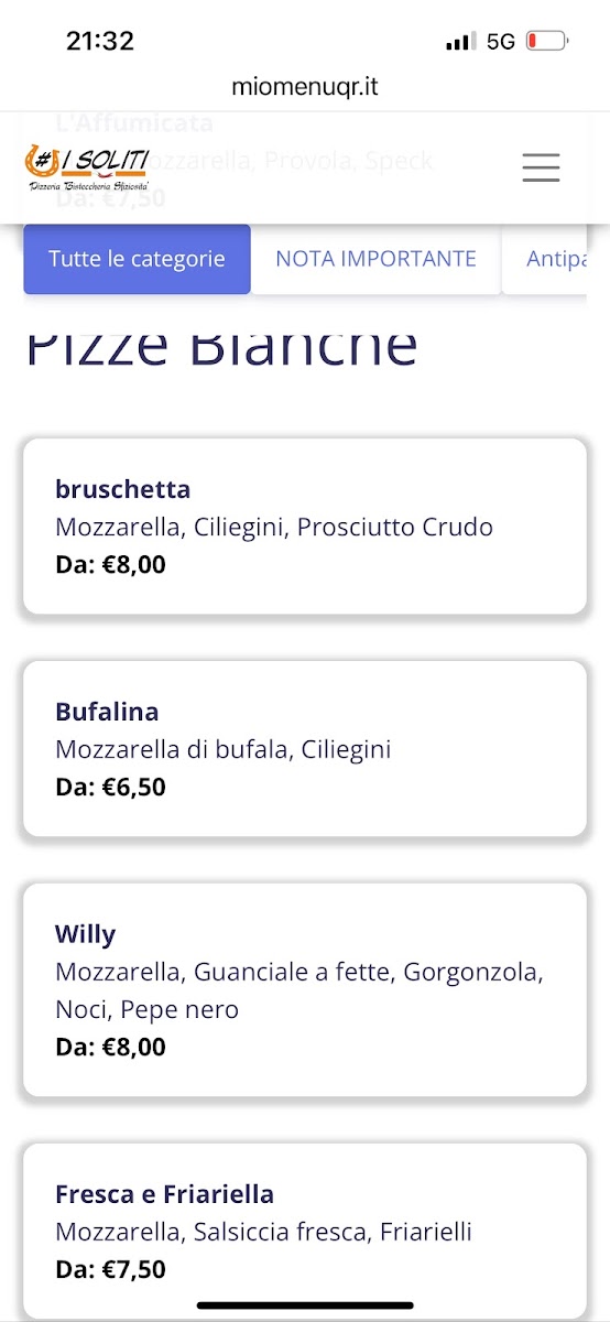 I Soliti Photo Menu 3
