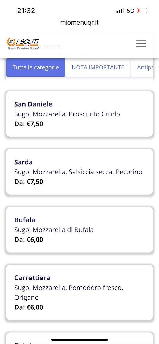 I Soliti Photo Menu 6