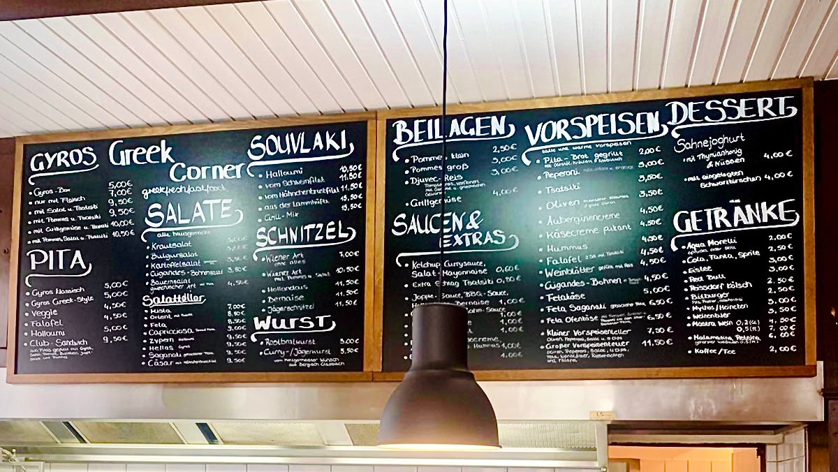 Greek Corner Photo Menu 1