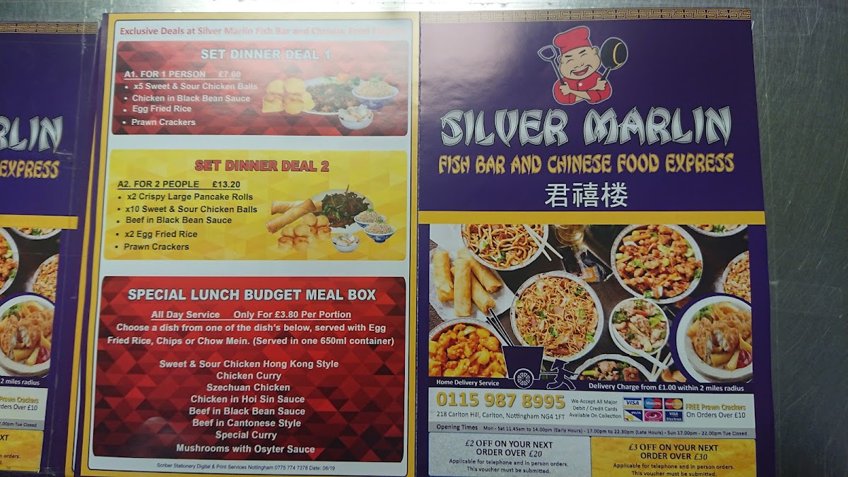 Silver Marlin fish bar and Chinese food express Photo Menu 1