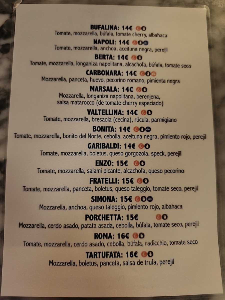 Fratelli Pizza Bar Photo Menu 2