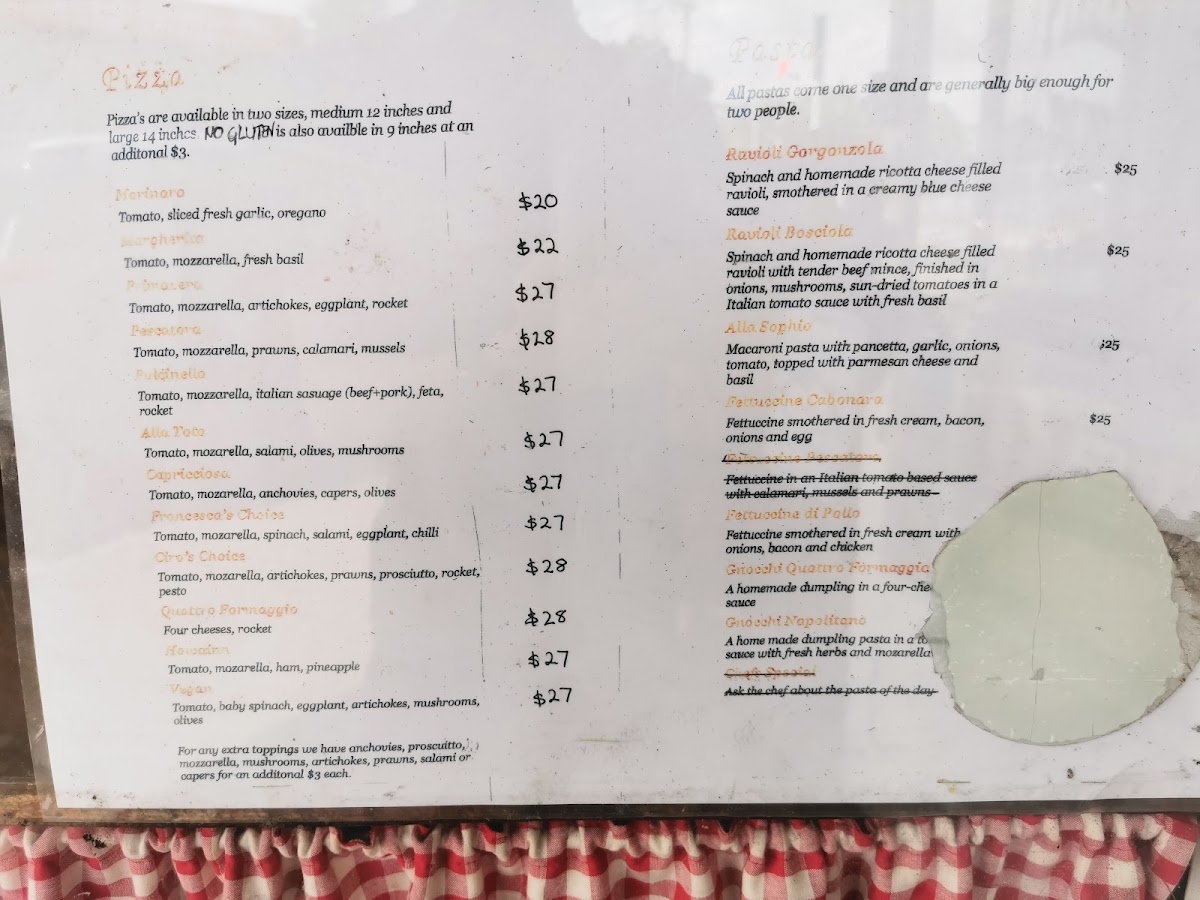 Francesca's Pizzeria Photo Menu 2