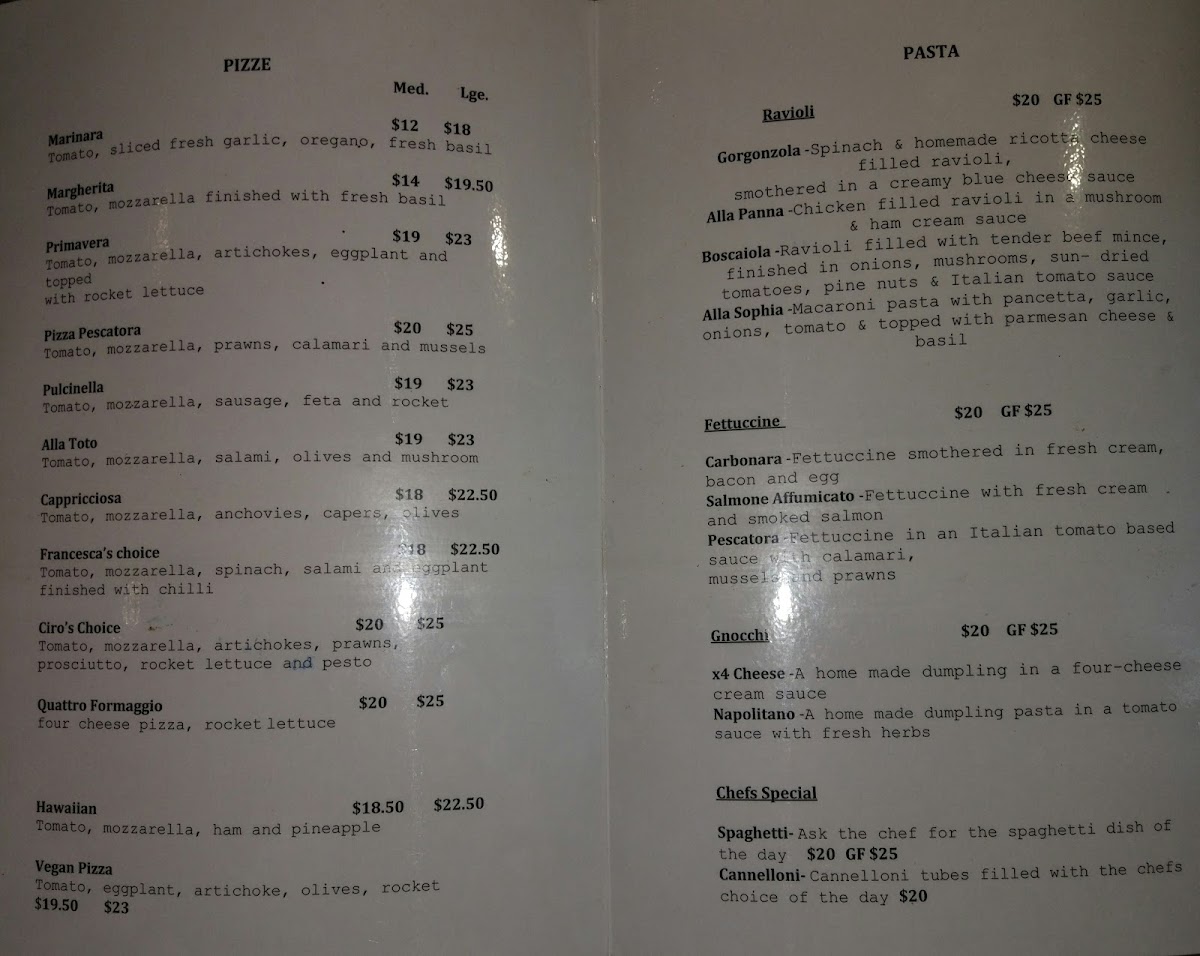 Francesca's Pizzeria Photo Menu 8