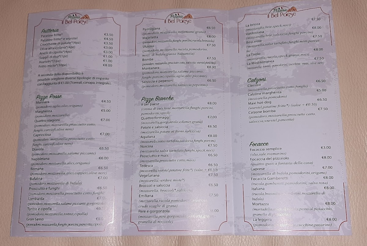 Pizzeria il bel paese Photo Menu 2