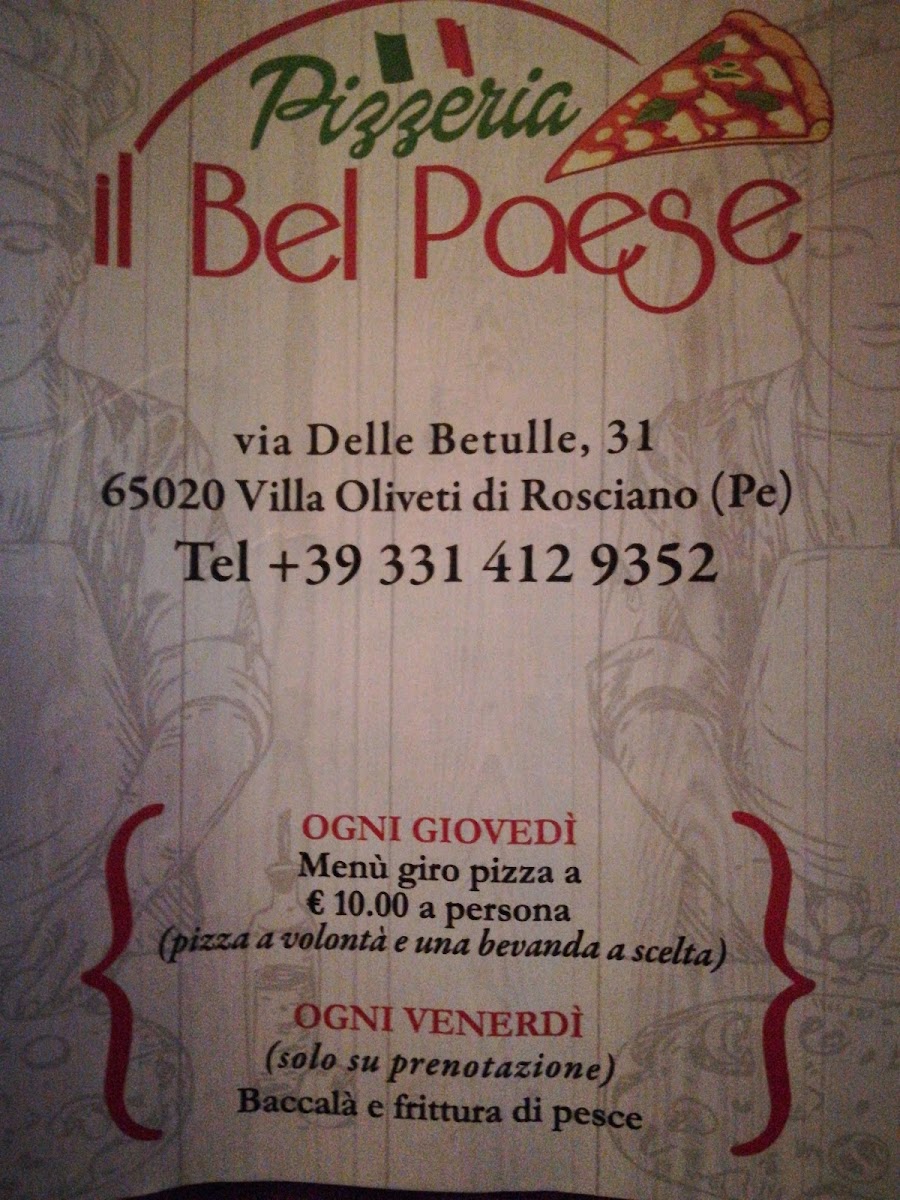 Pizzeria il bel paese Photo Menu 6