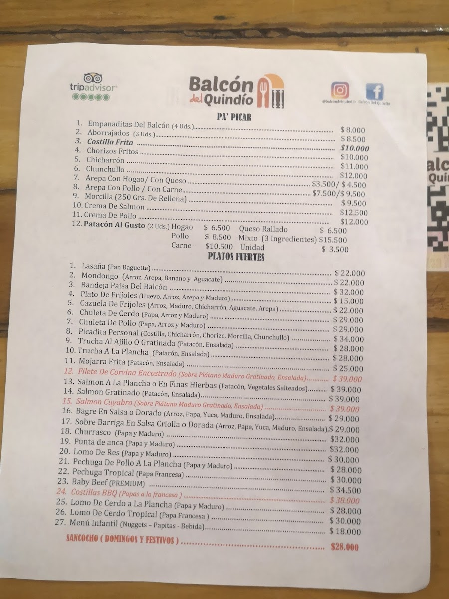 BALCON DEL QUINDIO Photo Menu 7