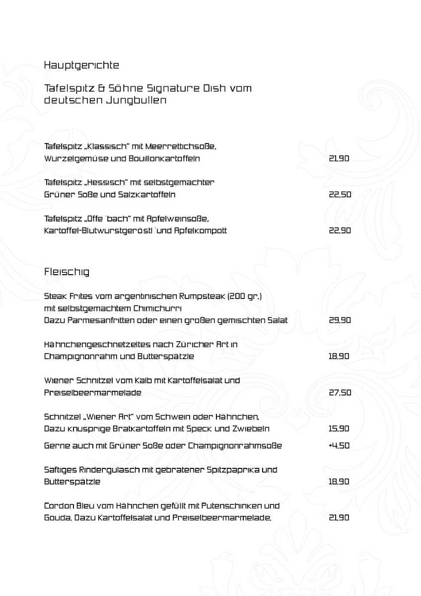 Tafelspitz & Söhne Photo Menu 4