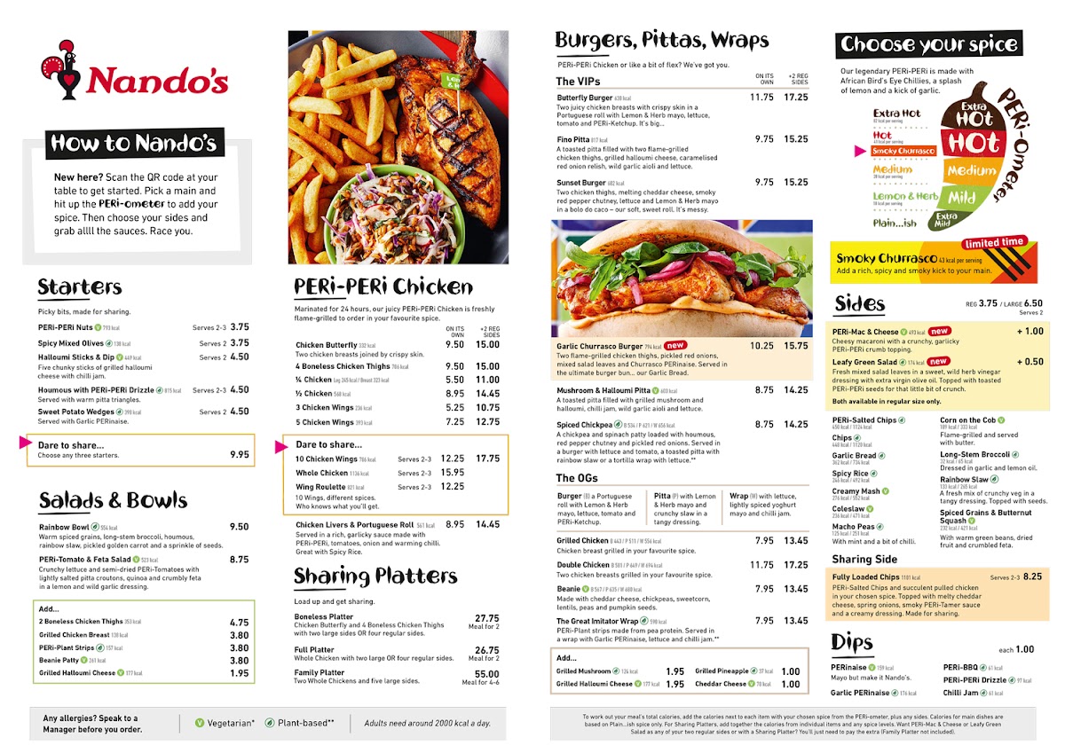 Nando's Leicester - Freemans Photo Menu 10