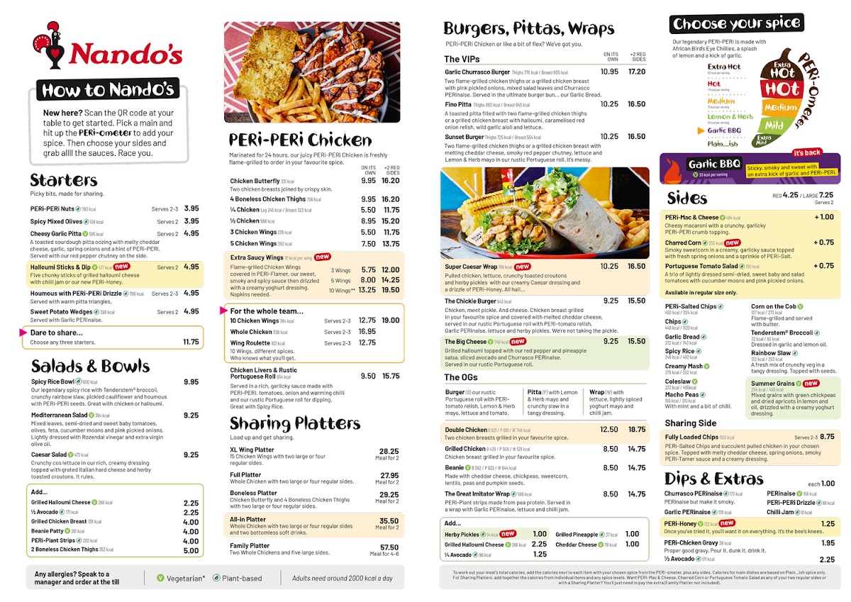 Nando's Leicester - Freemans Photo Menu 2