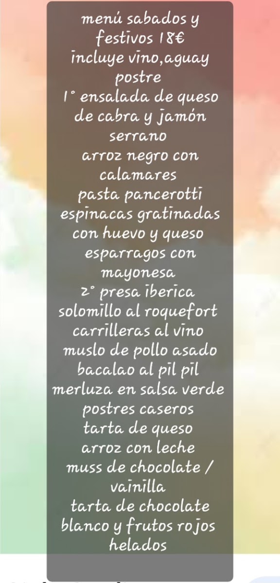 Bar-Restaurante Sabroso Photo Menu 1