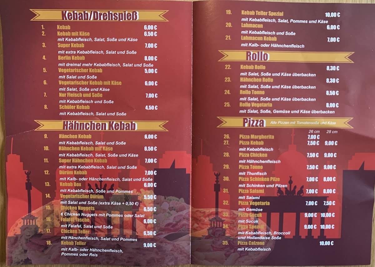 Berlin Döner Pizzeria Photo Menu 2