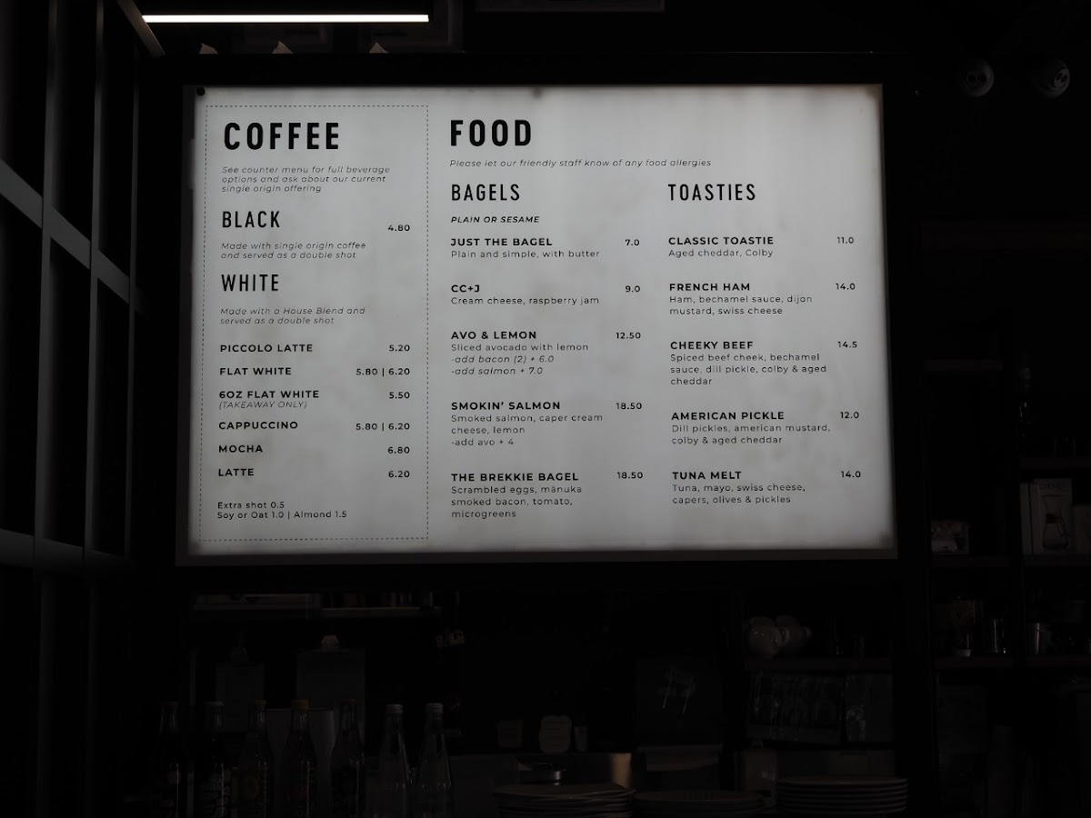 Espresso Workshop Britomart Photo Menu 1