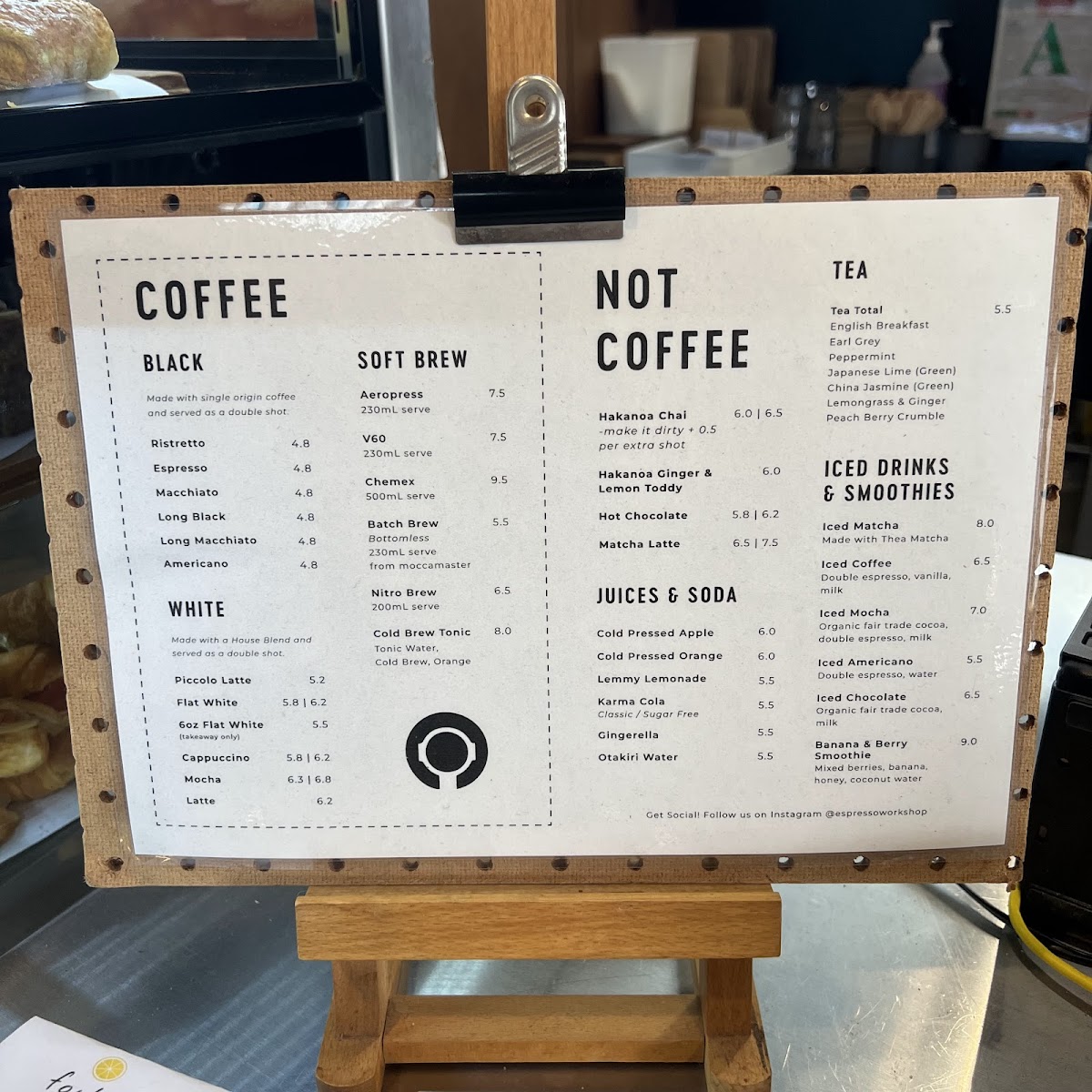 Espresso Workshop Britomart Photo Menu 6