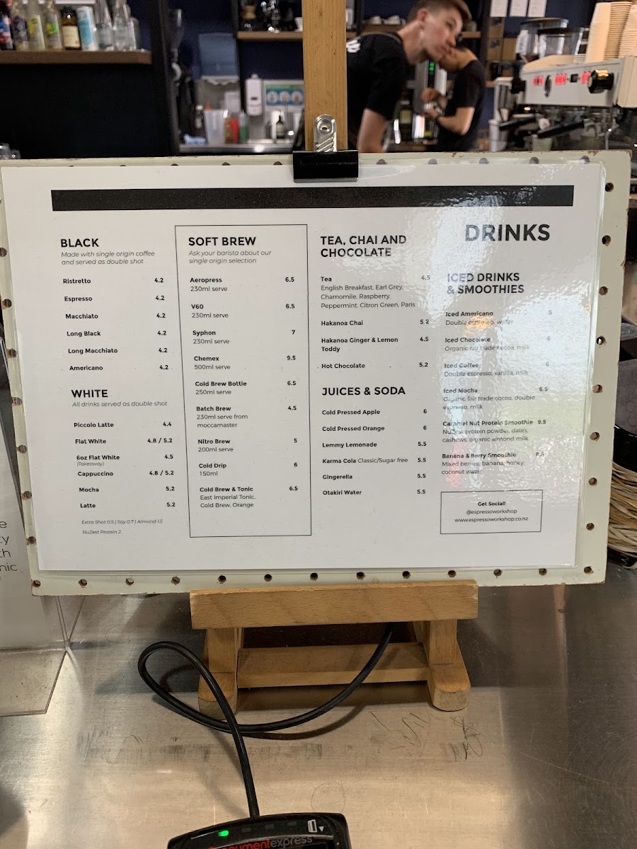 Espresso Workshop Britomart Photo Menu 7