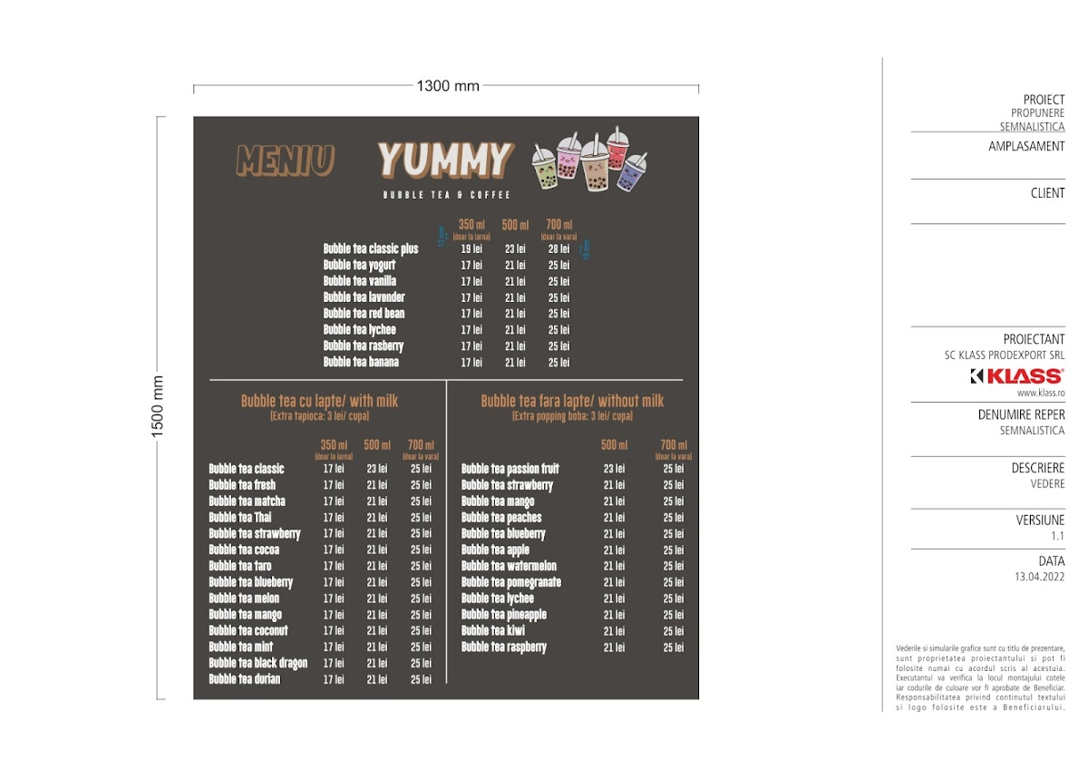 Yummy Bubble Tea Photo Menu 2