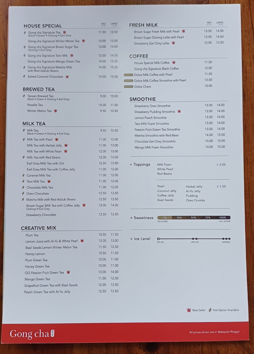 Gong Cha (Damai) Photo Menu 1
