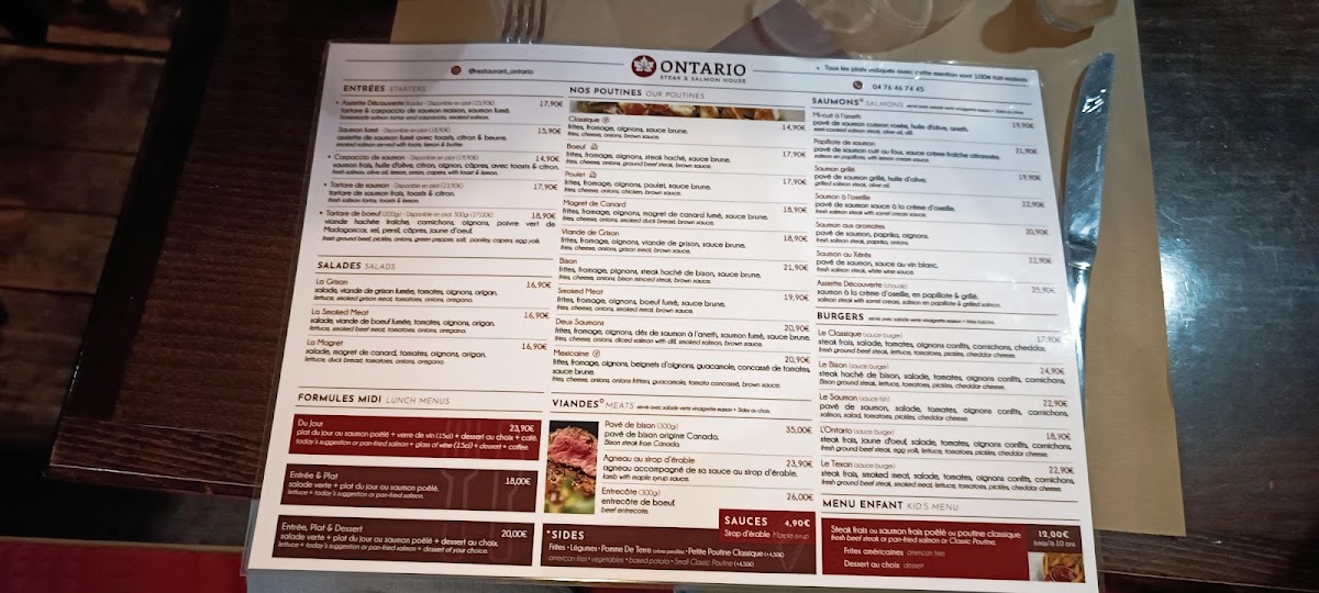 Restaurant Ontario Salmon Photo Menu 1