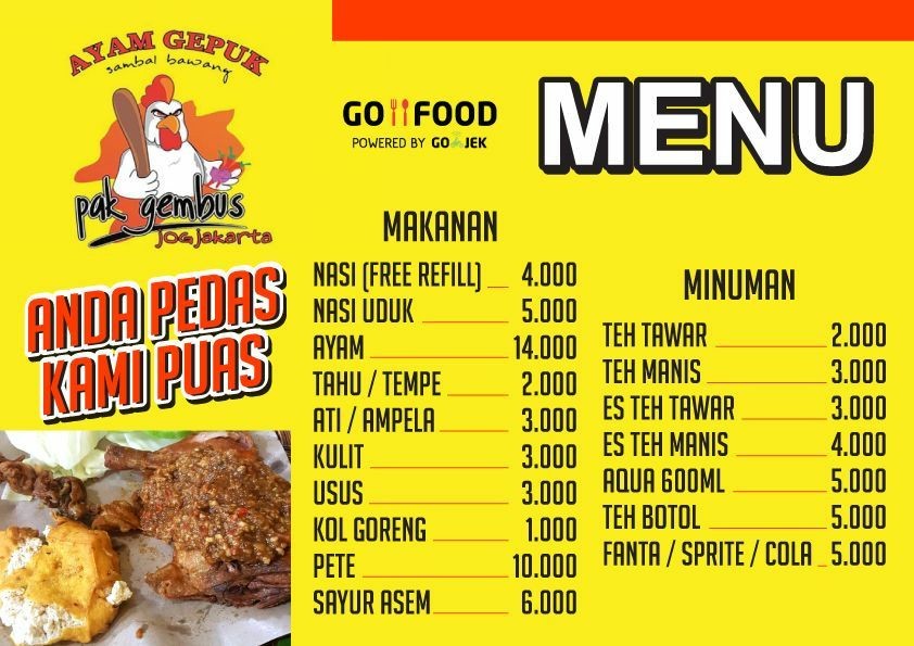 Ayam Gepuk Pak Gembus Photo Menu 1