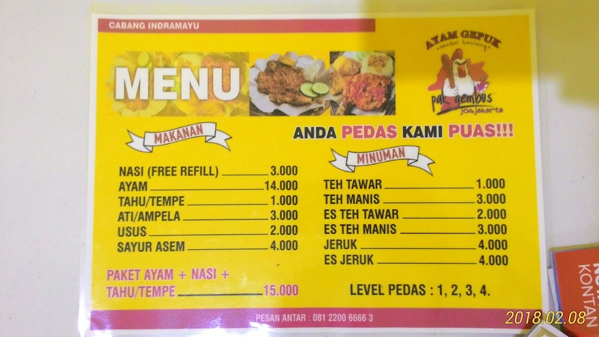 Ayam Gepuk Pak Gembus Photo Menu 3