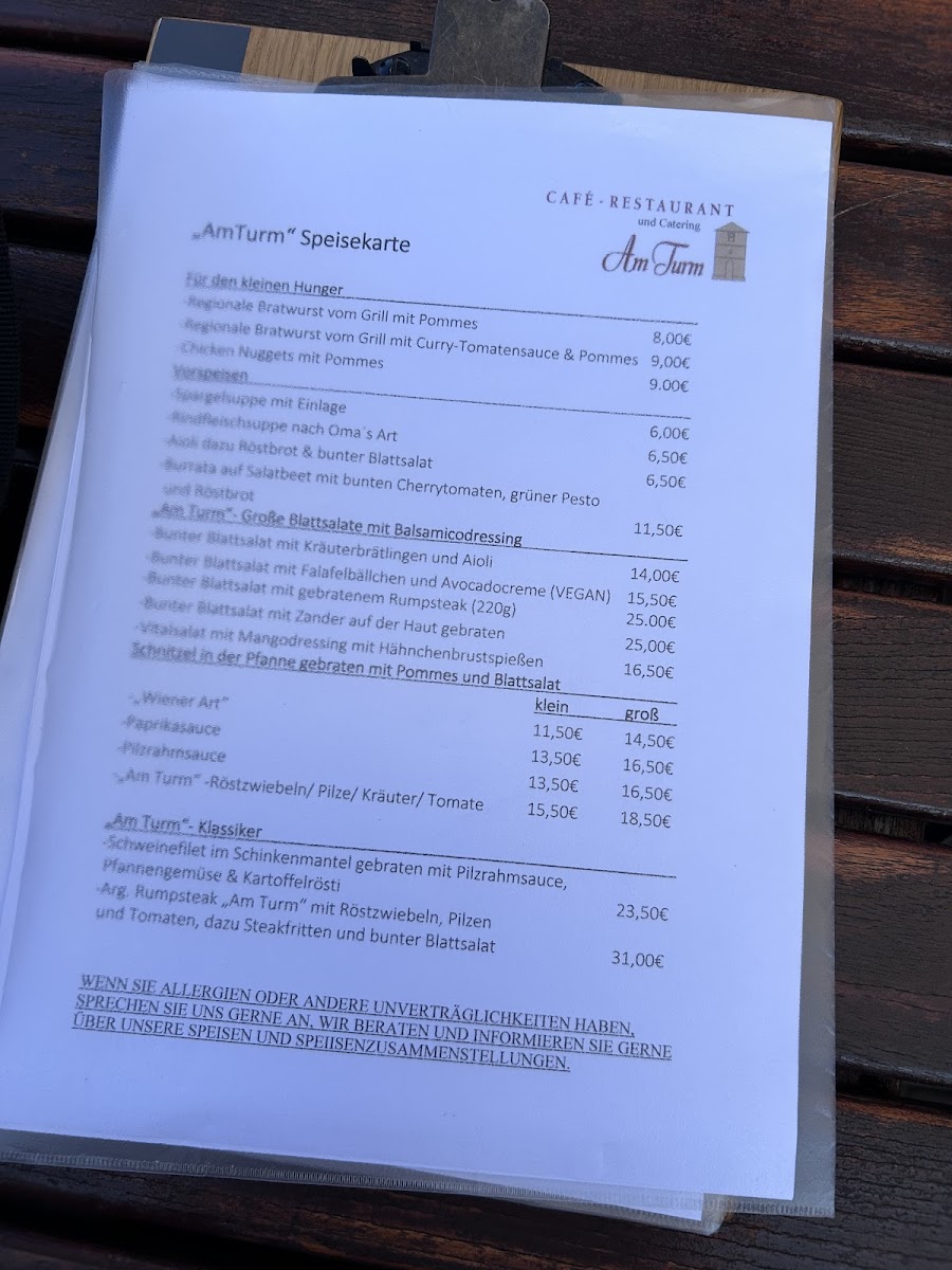 Restaurant Cafe Catering 'Am Turm' Photo Menu 2