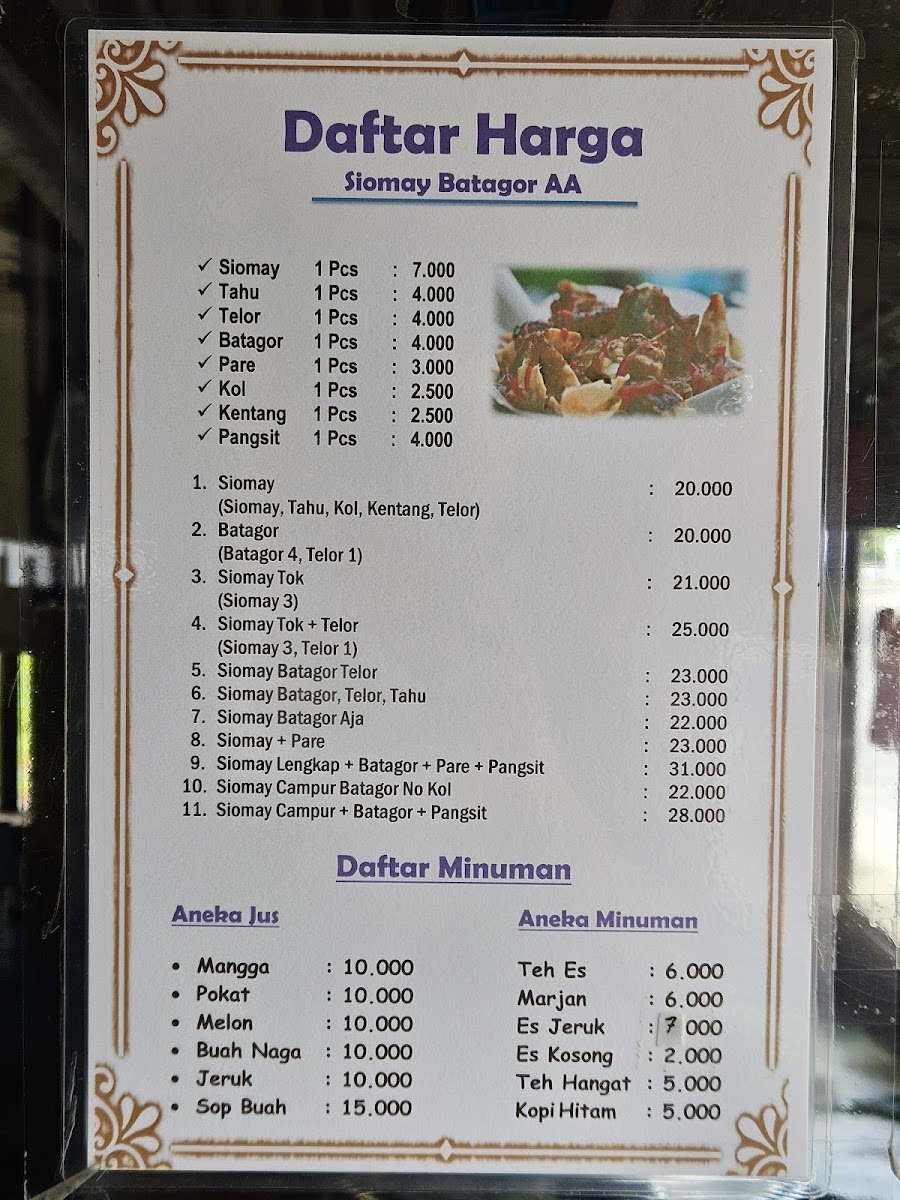 Siomay & Batagor AA Ade Photo Menu 4