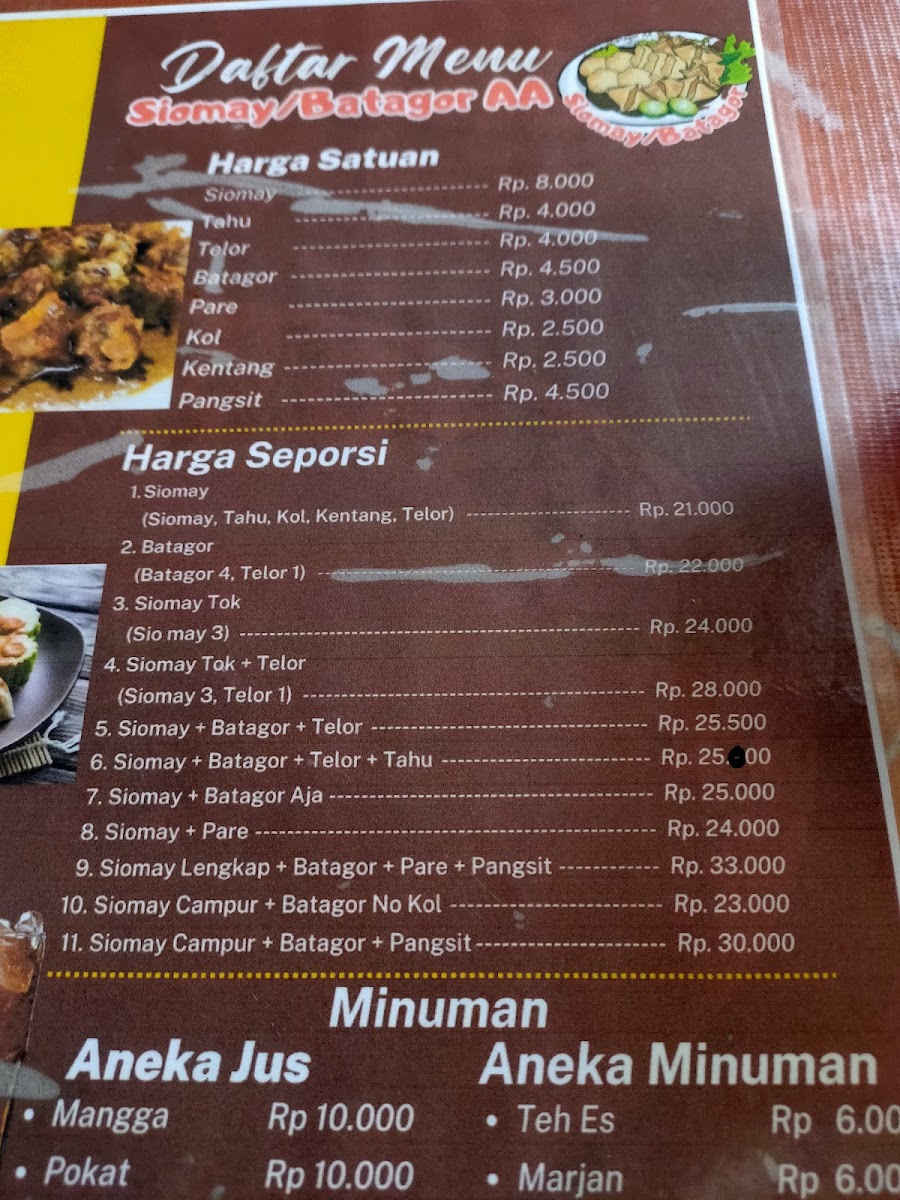 Siomay & Batagor AA Ade Photo Menu 6