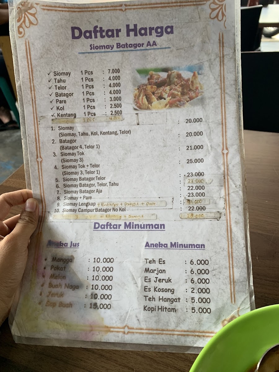 Siomay & Batagor AA Ade Photo Menu 8