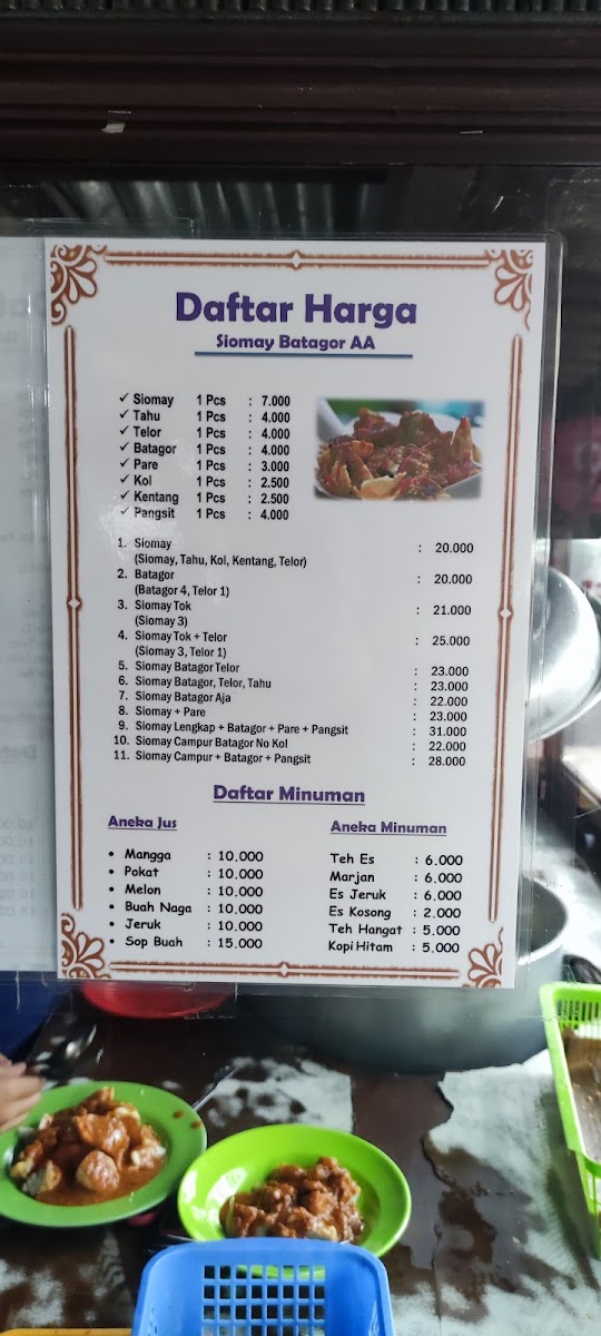 Siomay & Batagor AA Ade Photo Menu 9