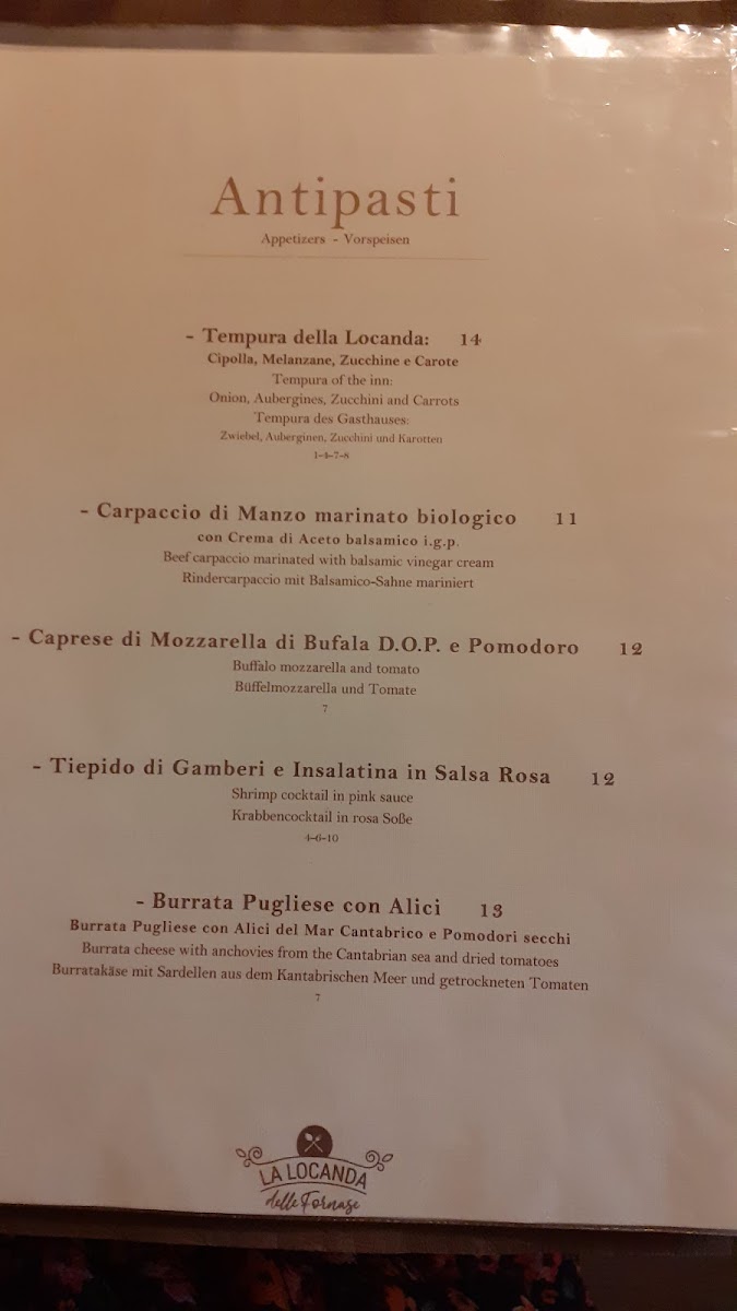 La locanda delle Fornase Photo Menu 1