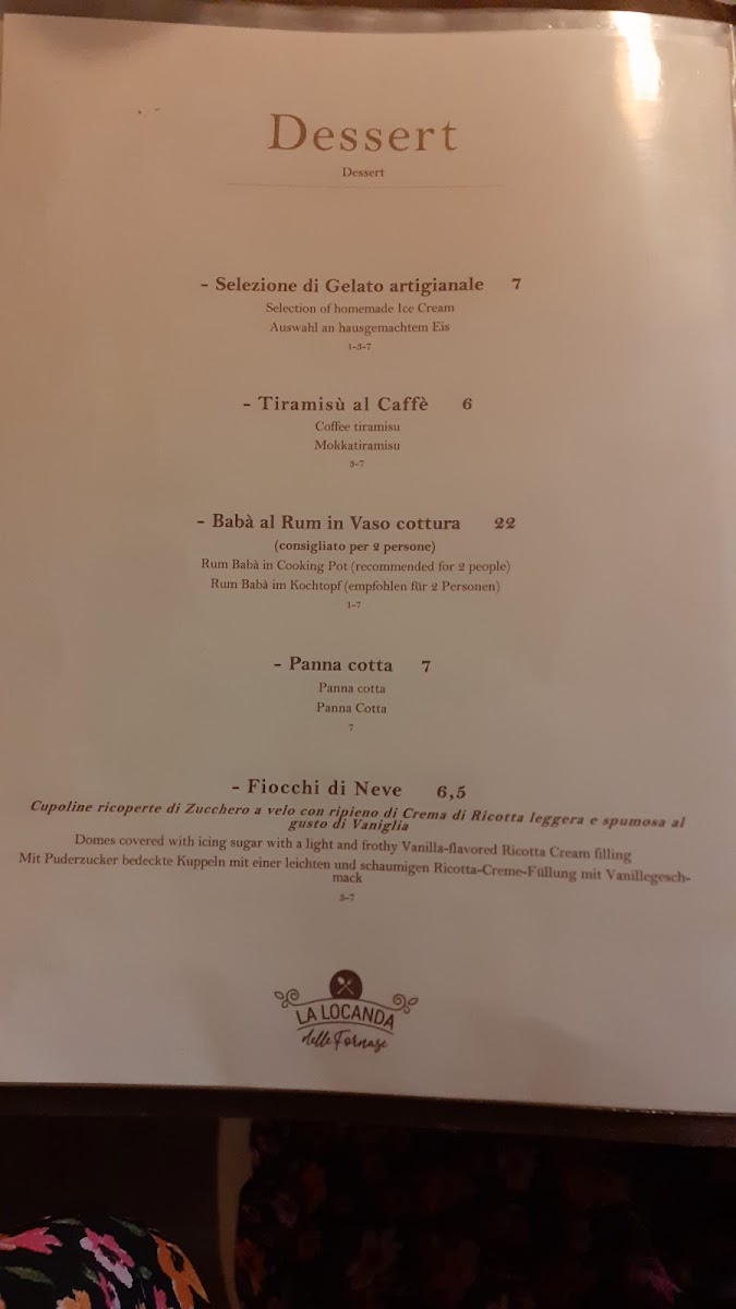 La locanda delle Fornase Photo Menu 3