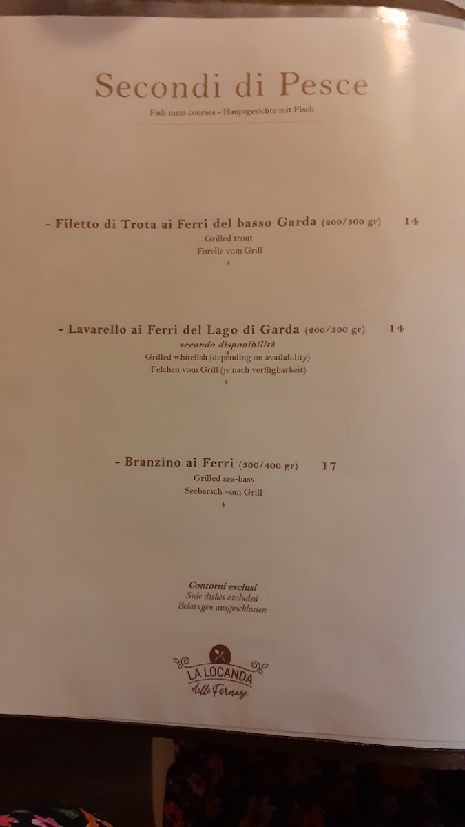 La locanda delle Fornase Photo Menu 4