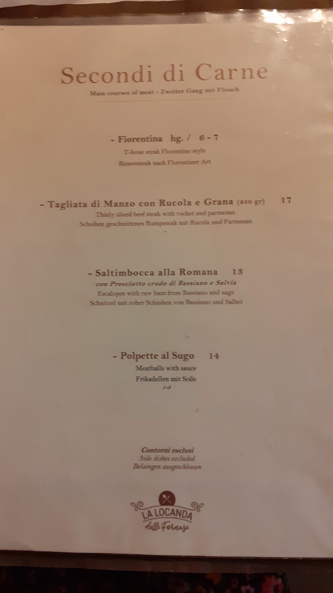 La locanda delle Fornase Photo Menu 7
