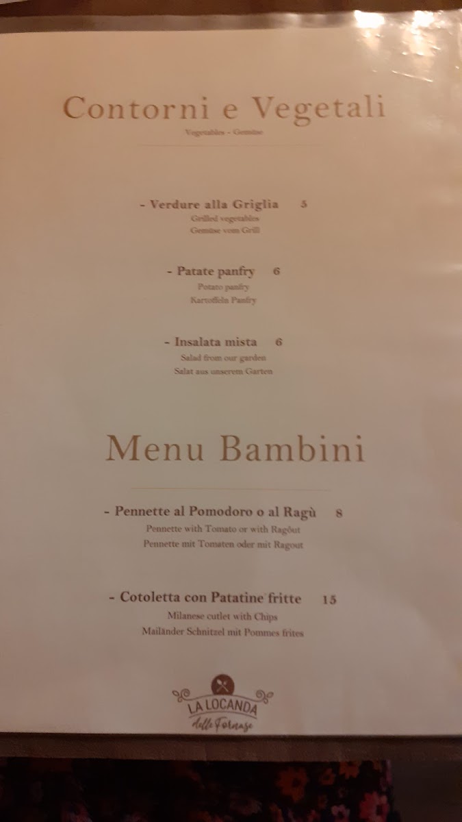 La locanda delle Fornase Photo Menu 8