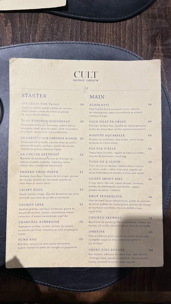 CULT bistro Photo Menu 3