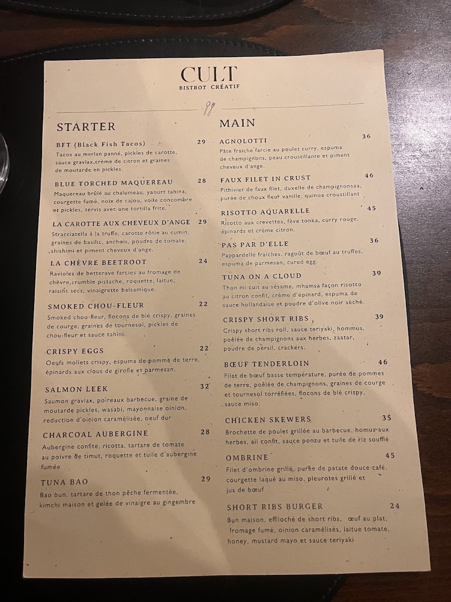 CULT bistro Photo Menu 4