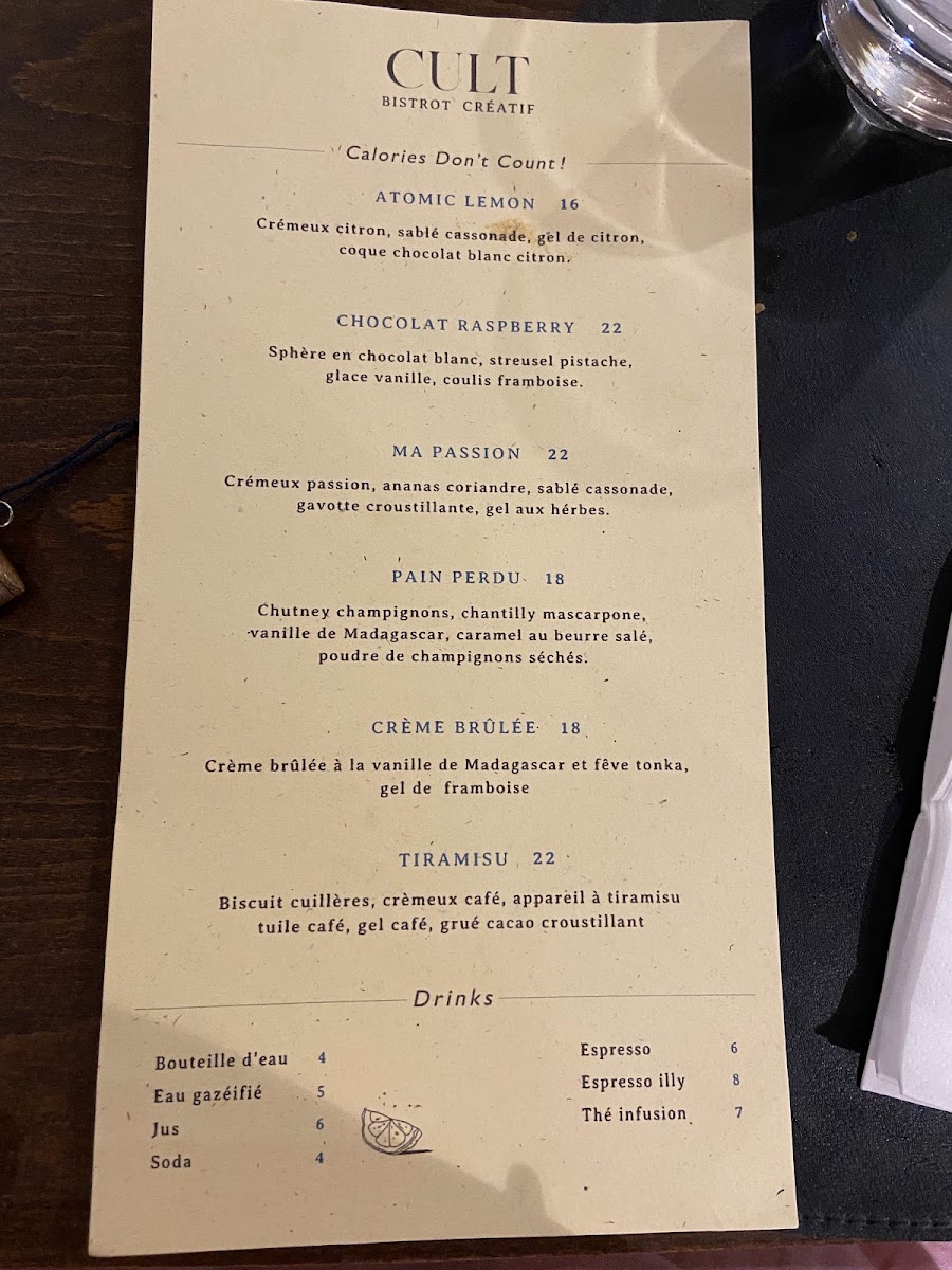 CULT bistro Photo Menu 5