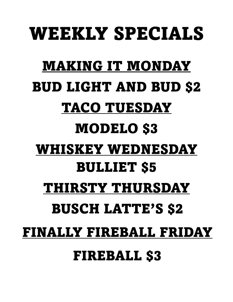 Tire Iron Tavern Photo Menu 2