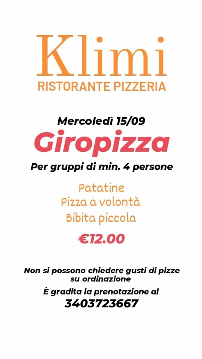 Klimi Ristorante Pizzeria Photo Menu 8
