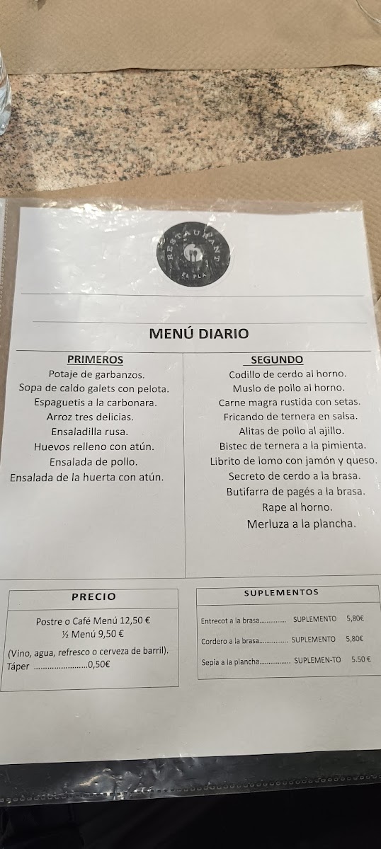 Restaurant El Pla Photo Menu 3