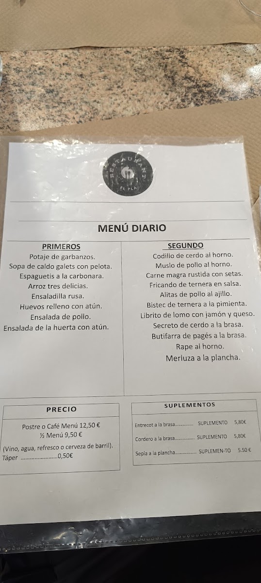 Restaurant El Pla Photo Menu 4