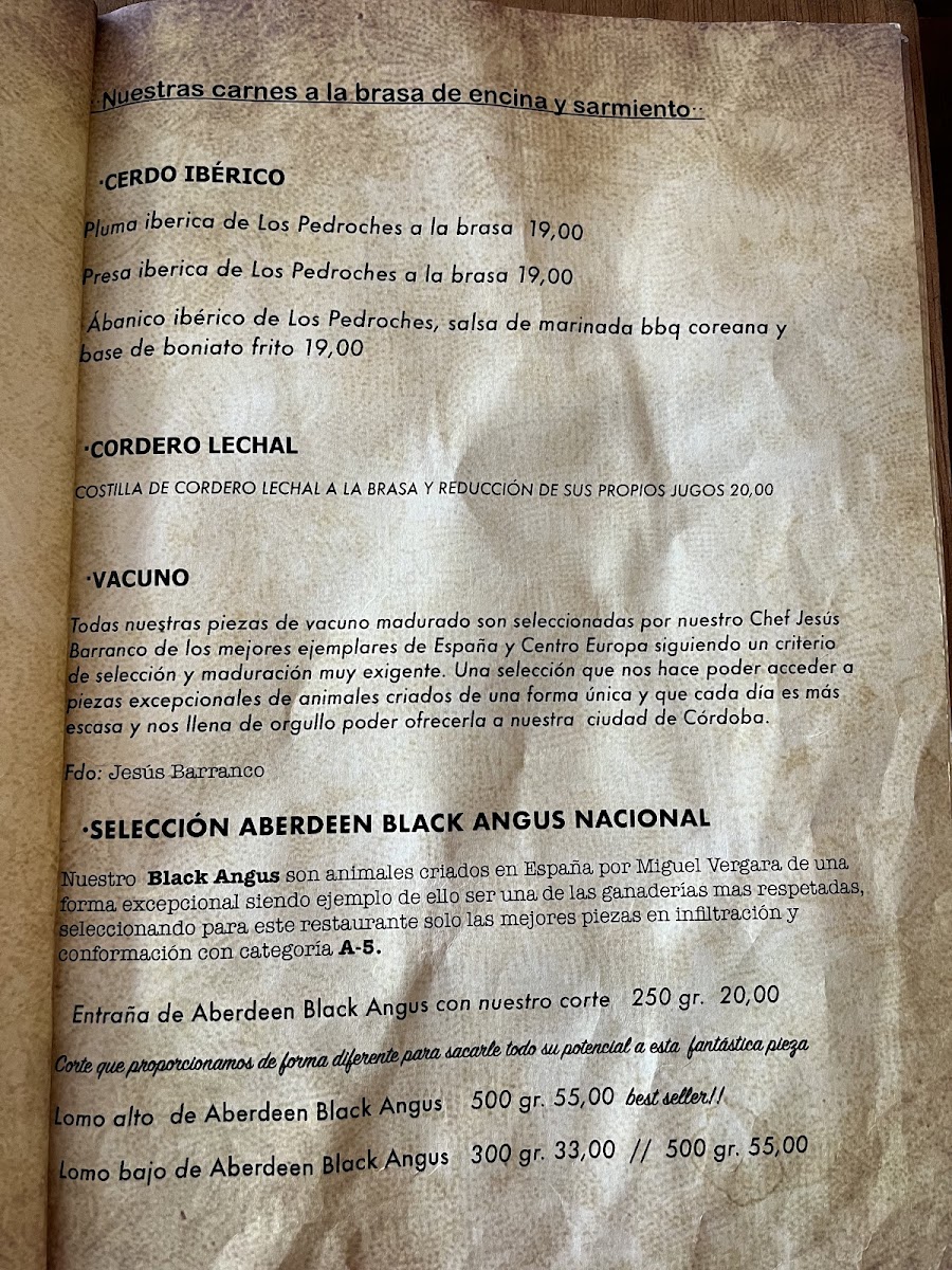 Raza y Dehesa Restaurante Córdoba Photo Menu 1